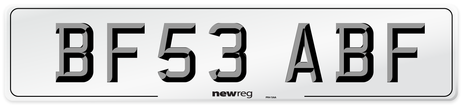 BF53 ABF Number Plate from New Reg